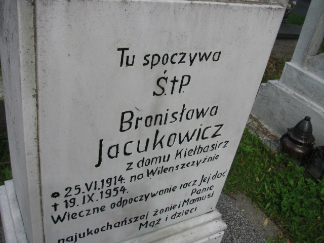 Bronisława Jacukowicz 1914 Kłodzko - Grobonet - Wyszukiwarka osób pochowanych