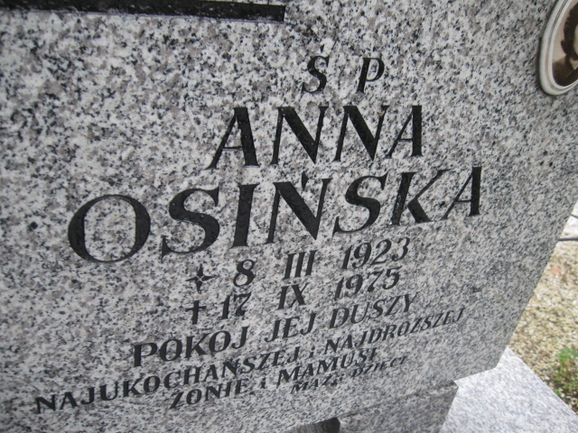 Anna Osińska 1923 Kłodzko - Grobonet - Wyszukiwarka osób pochowanych