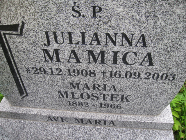 Julianna Mamica 1908 Kłodzko - Grobonet - Wyszukiwarka osób pochowanych